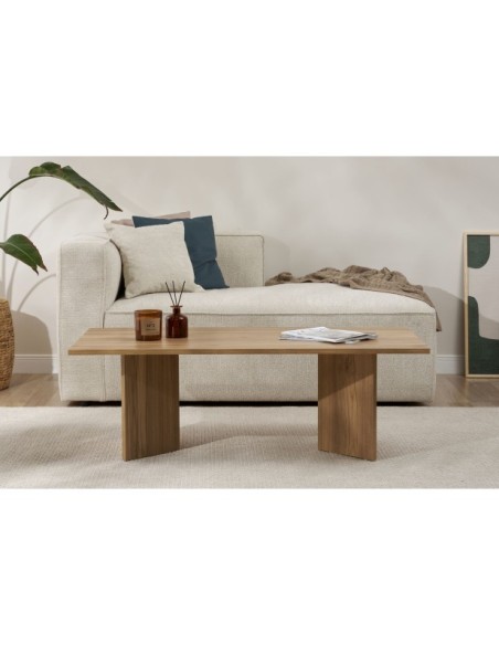 Mesa de Centro Rectangular SILKE, MDF Acabado Roble VNT