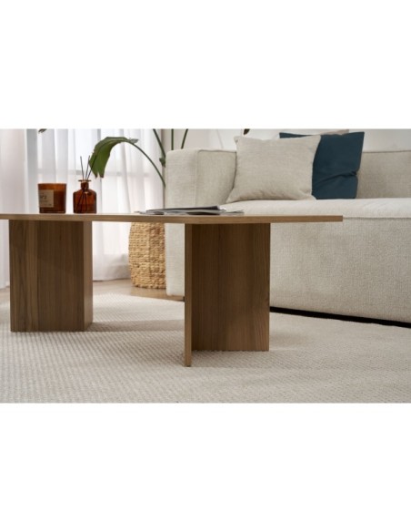 Mesa de Centro Rectangular SILKE, MDF Acabado Roble VNT