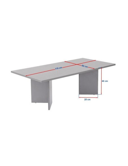 Mesa de Centro Rectangular SILKE, MDF Acabado Roble VNT