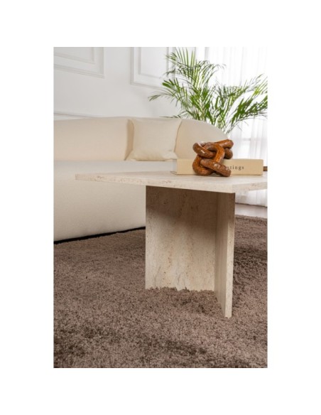 Mesa de Centro Rectangular SILKE, MDF Acabado Mármol