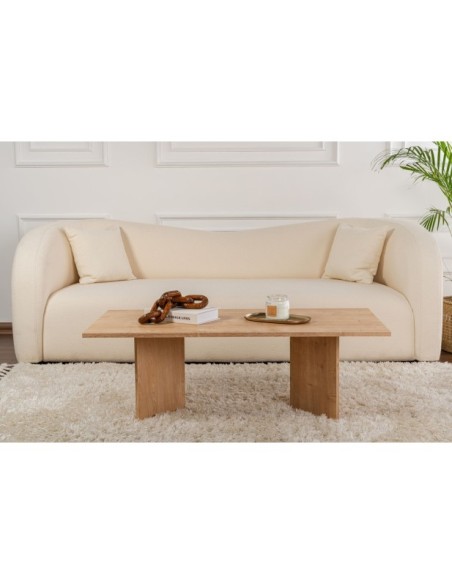 Mesa de Centro Rectangular SILKE, MDF Acabado Roble Zafiro