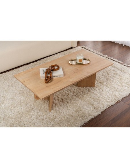 Mesa de Centro Rectangular SILKE, MDF Acabado Roble Zafiro