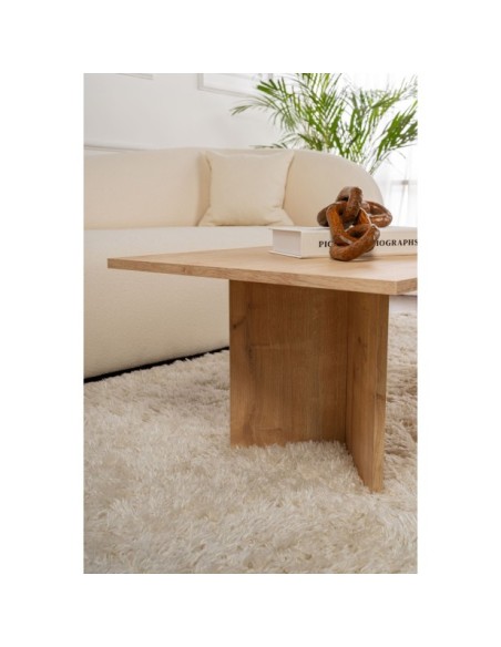 Mesa de Centro Rectangular SILKE, MDF Acabado Roble Zafiro