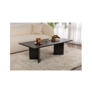 Mesa de Centro Rectangular SILKE, MDF Acabado Madera Negra