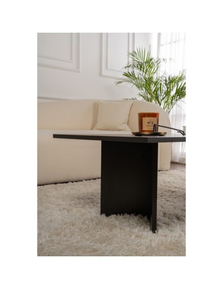 Mesa de Centro Rectangular SILKE, MDF Acabado Madera Negra