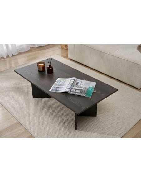 Mesa de Centro Rectangular SILKE, MDF Acabado Negro