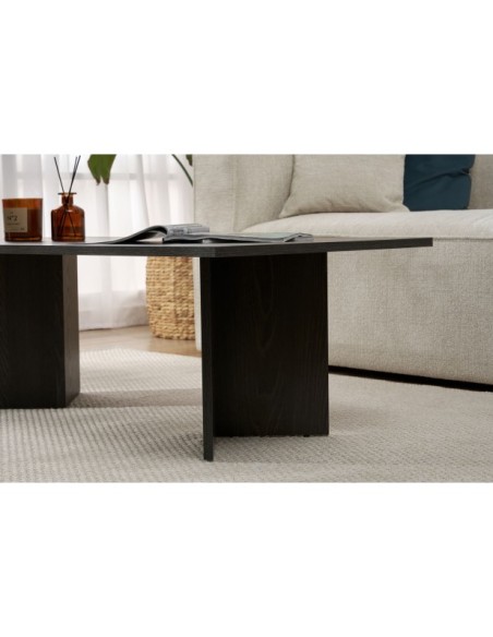 Mesa de Centro Rectangular SILKE, MDF Acabado Negro