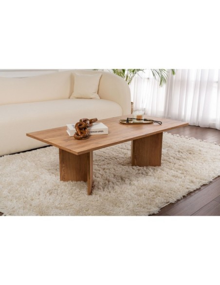 Mesa de Centro Rectangular SILKE, MDF Acabado Pino Atlántico