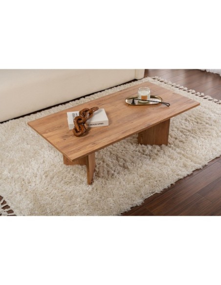 Mesa de Centro Rectangular SILKE, MDF Acabado Pino Atlántico