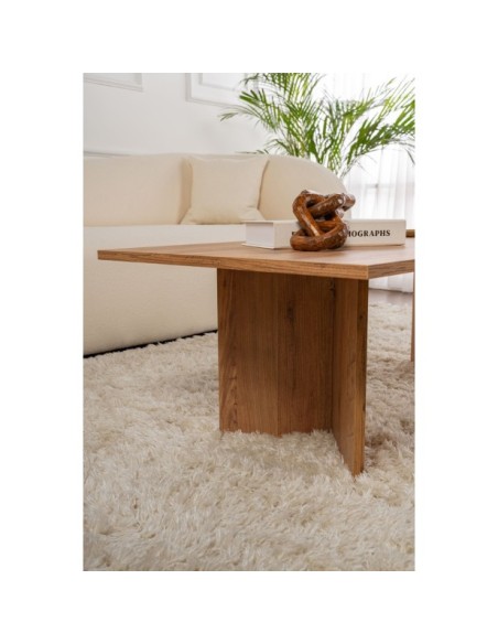 Mesa de Centro Rectangular SILKE, MDF Acabado Pino Atlántico