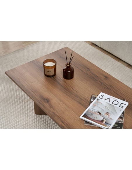 Mesa de Centro Rectangular SILKE, MDF Acabado Nogal VNT