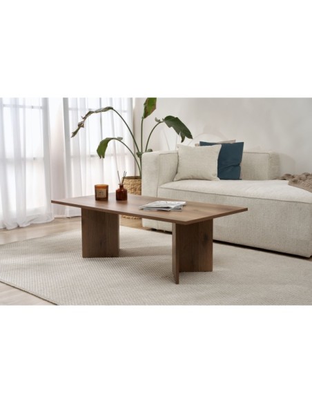 Mesa de Centro Rectangular SILKE, MDF Acabado Nogal VNT
