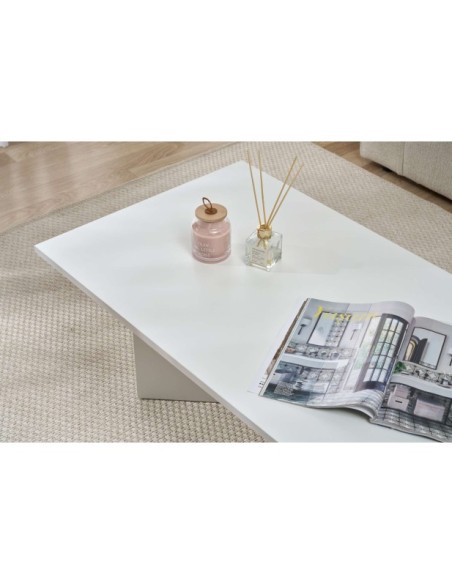 Mesa de Centro Rectangular SILKE, MDF Acabado Blanco