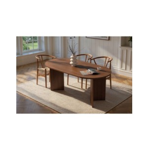 Mesa SILKE 180x89 cm de Comedor, MDF Acabado Nogal