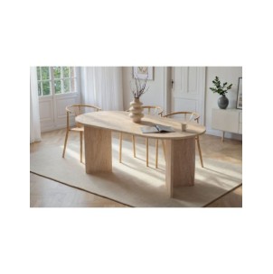 Mesa SILKE 180x89 cm de Comedor, MDF Acabado Mármol