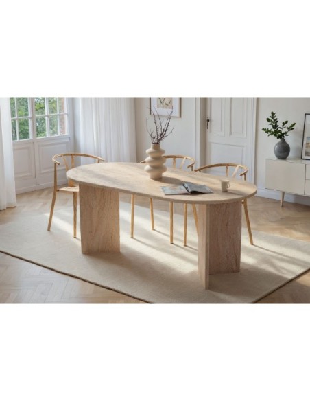 Mesa SILKE 180x89 cm de Comedor, MDF Acabado Mármol