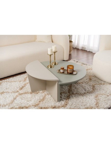 Mesa de Centro ORFEO, MDF Acabado Verde / Arena