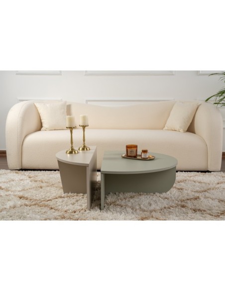 Mesa de Centro ORFEO, MDF Acabado Verde / Arena