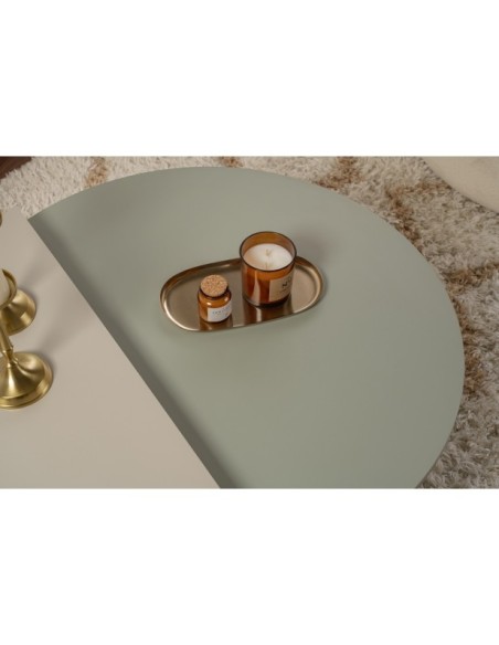 Mesa de Centro ORFEO, MDF Acabado Verde / Arena