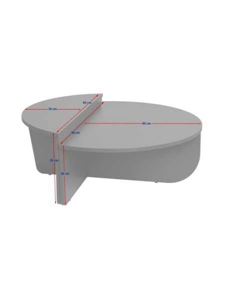 Mesa de Centro ORFEO, MDF Acabado Verde / Arena