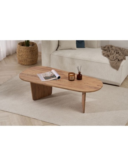 Mesa de Centro SISYPHUS, MDF Acabado Pino Atlántico