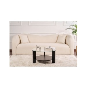 Mesa de Centro RITA, MDF Acabado Madera Negra / Cristal... 2