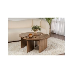 Mesa de Centro GÅDE Ø90 cm, MDF Acabado Nogal