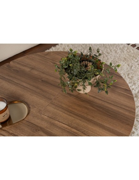 Mesa de Centro GÅDE Ø90 cm, MDF Acabado Nogal