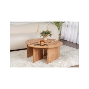 Mesa de Centro GÅDE Ø90 cm, MDF Acabado Pino Atlántico