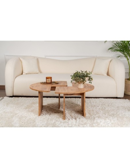 Mesa de Centro GÅDE Ø90 cm, MDF Acabado Pino Atlántico