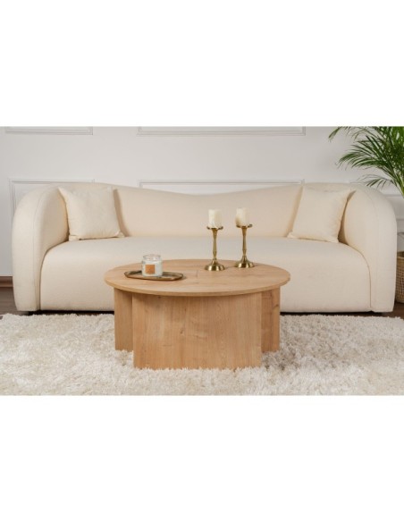 Mesa de Centro GÅDE Ø91 cm, MDF Acabado Roble