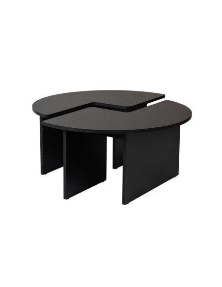 Mesa de Centro GÅDE Ø92 cm, MDF Acabado Madera Negra