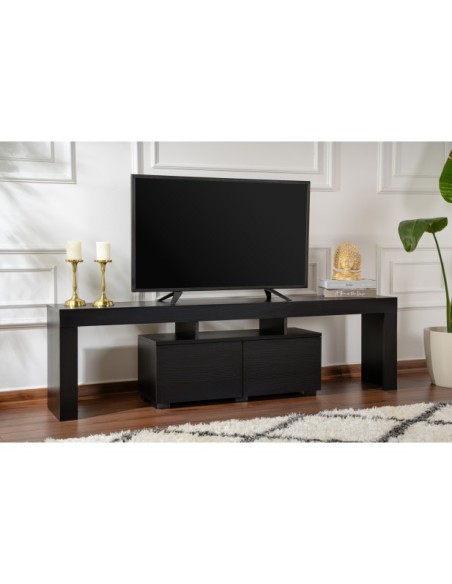 Mueble TV AURORA, MDF Acabado Madera Negra