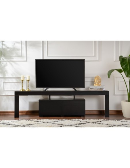 Mueble TV AURORA, MDF Acabado Madera Negra