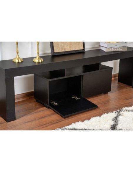 Mueble TV AURORA, MDF Acabado Madera Negra