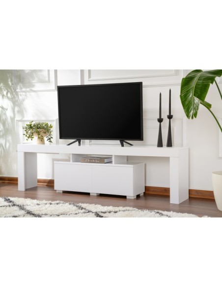Mueble TV AURORA, MDF Acabado Blanco Natural