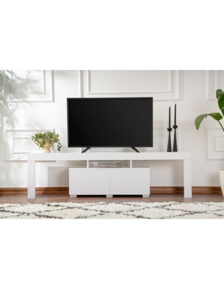 Mueble TV AURORA, MDF Acabado Blanco Natural