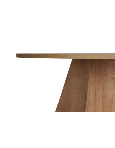 Mesa KALI Ø120 cm de Comedor, MDF Acabado Roble