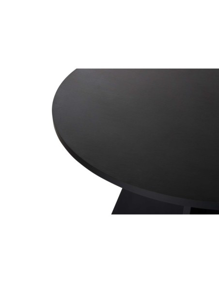 Mesa KALI Ø120 cm de Comedor, MDF Acabado Madera Negra