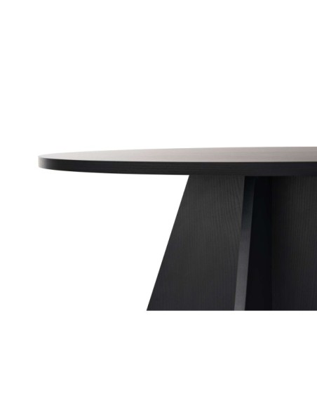 Mesa KALI Ø120 cm de Comedor, MDF Acabado Madera Negra