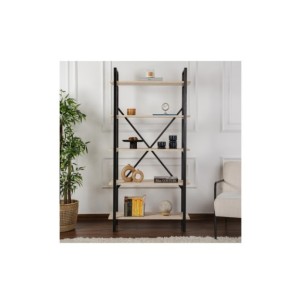 Estantería OBELISK 180x90 cm, MDF Acabado Mármol / Metal... 2