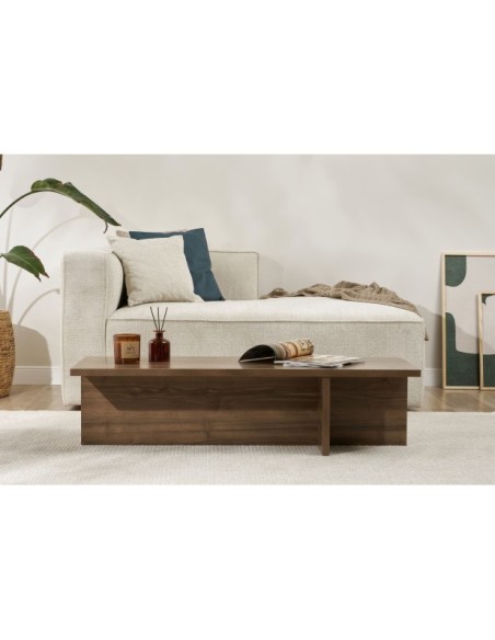 Mesa de Centro GLAZE, MDF Acabado Nogal