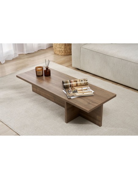 Mesa de Centro GLAZE, MDF Acabado Nogal