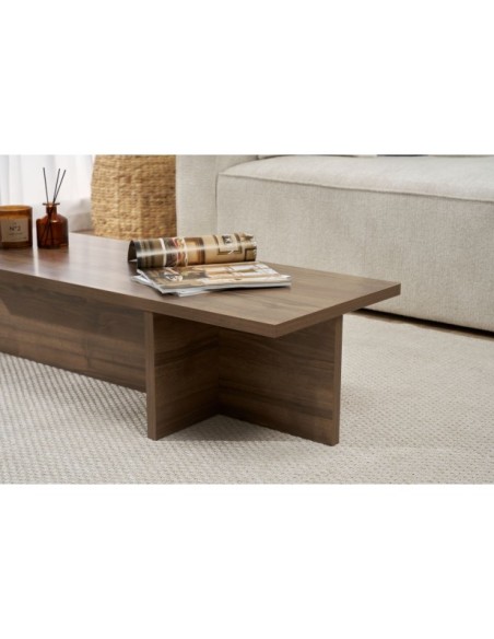 Mesa de Centro GLAZE, MDF Acabado Nogal