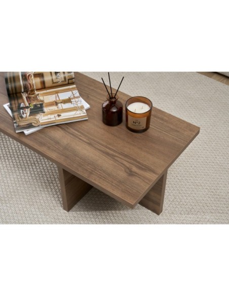 Mesa de Centro GLAZE, MDF Acabado Nogal
