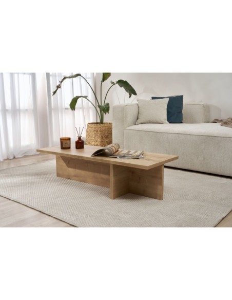 Mesa de Centro GLAZE, MDF Acabado Roble Zafiro