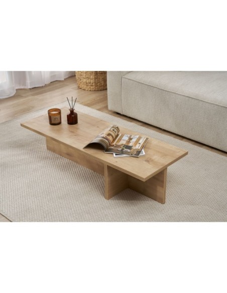 Mesa de Centro GLAZE, MDF Acabado Roble Zafiro