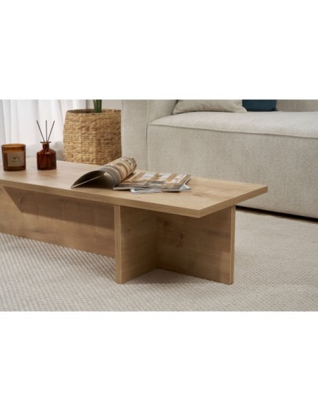 Mesa de Centro GLAZE, MDF Acabado Roble Zafiro