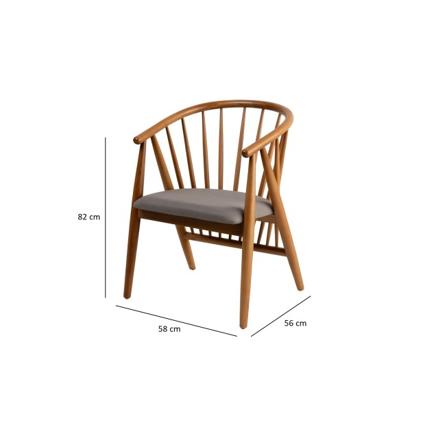 Silla con Brazos TIDLØS, Madera Natural