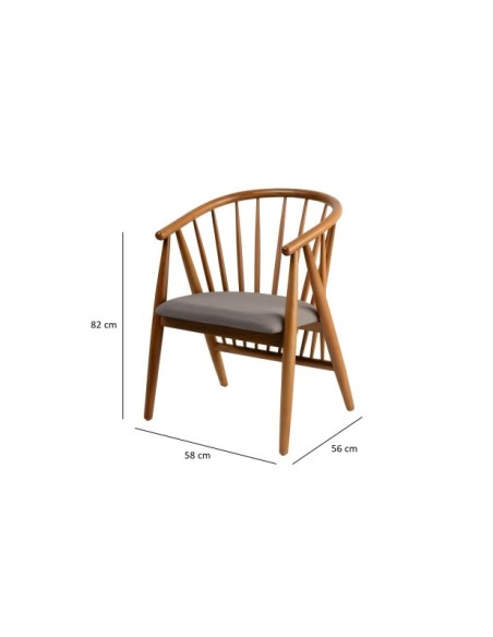 Silla con Brazos TIDLØS, Madera Natural